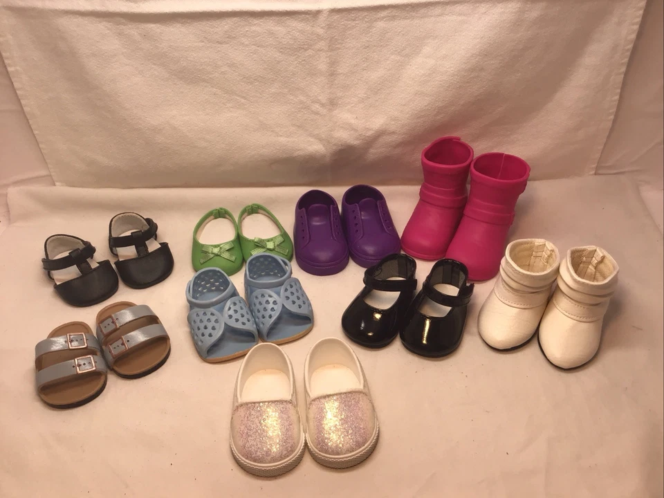 "Lote de 10 pares de zapatos American Girl/Our Generation de 18"" para muñeca, botas, sandalias y más" Foto 1 de 4