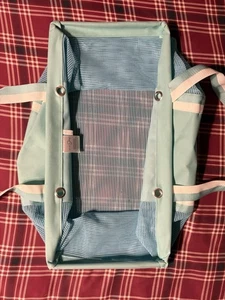 Thirty One Large Utility Tote Carribean Blue Mesh Discontinued Beach Bag - Bild 1 von 4