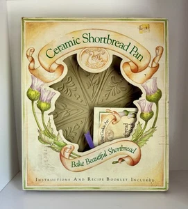 Vintage 1988 Borsa Marrone Cookie Art Ceramica Shortbread Stampo Padella Cuori e Fiori Tonda - Foto 1 di 11