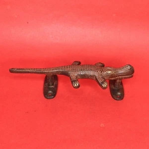 Alligator Shape Vintage Style Handmade Brass Window Cupboard Door Pull Handle - Picture 1 of 10
