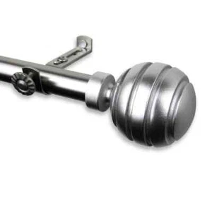 66-120 in. Telescoping Single Curtain Rod in Satin Nickel w/ Poise Finial - Picture 1 of 2