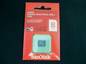 8GB M2 MICRO MEMORY CARD SANDISK SDMSM2-8192-P36M GENUINE STICK DIGITAL CAMERA - Picture 1 of 6