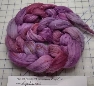 Polwarth Wool Viscose Blended Combed Top Roving Spinning Felting Tweed Ripe Berr - Picture 1 of 1