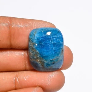 Natural Neon Blue Apatite Gemstone 26.50 Cts Loose Radiant Cabochon 23X18X6 mm - Picture 1 of 6
