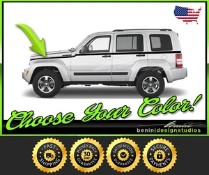 Vinyl Racing Stripes Graphics Decals - FITS 2008 and up Jeep Liberty 4 - Picture 1 of 2