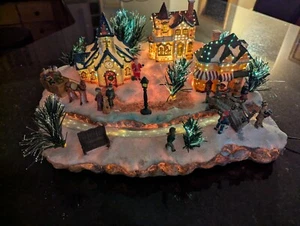 Bradford Fibra Óptica Santa Christmas Village Cambiando Colores con CAJA - Imagen 1 de 5