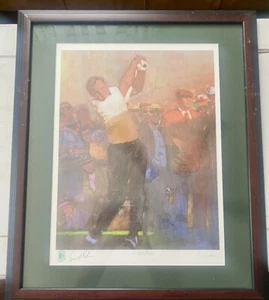 Impresión ARNOLD PALMER Bernie Fuchs Salón de la Fama del Golf Mundial Firmado y Numerado ENMARCADO - Imagen 1 de 6