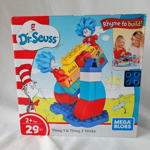 Mega Bloks Dr. Seuss Thing 1 and Thing 2 Tricks Building Set 29 Pieces Open Box - Picture 1 of 8