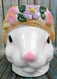 20 Unzen Osterhase Kaffeebecher Strohhut Schleife Blumen 3D anthropomorph Frühling - Bild 1 von 6