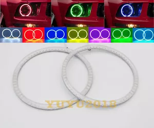 RGB LED halo rings for Ford Mustang 2005-2009 Headlight LED angel eye Demon lamp - Picture 1 of 12
