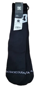 Neu mit Etikett DC Shoe Skate lange Crew-Socken 6 Paar Herren 8-11 schwarz weiß großes Logo Baumwolle - Bild 1 von 6