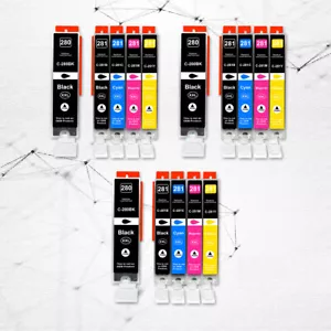 15 Stück kompatible Tinte PGI-280XXL CLI-281XXL für Canon PIXMA TS9521C, TS8120, TS810 - Bild 1 von 10