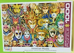 VENETIAN MASKS - 1000 pieces Jigsaw Puzzle - Complete - Used - Unwanted