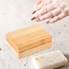 Bamboo Soap Dish with Lid - Natural Wooden Holder for Bathroom and Shower