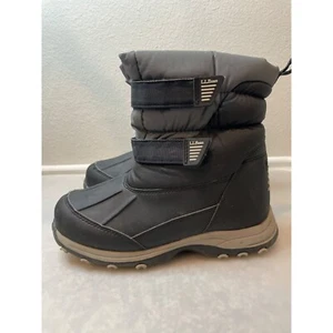 LL Bean Black Insulated Winter Snow Hook & Loop Boots - Picture 1 of 6