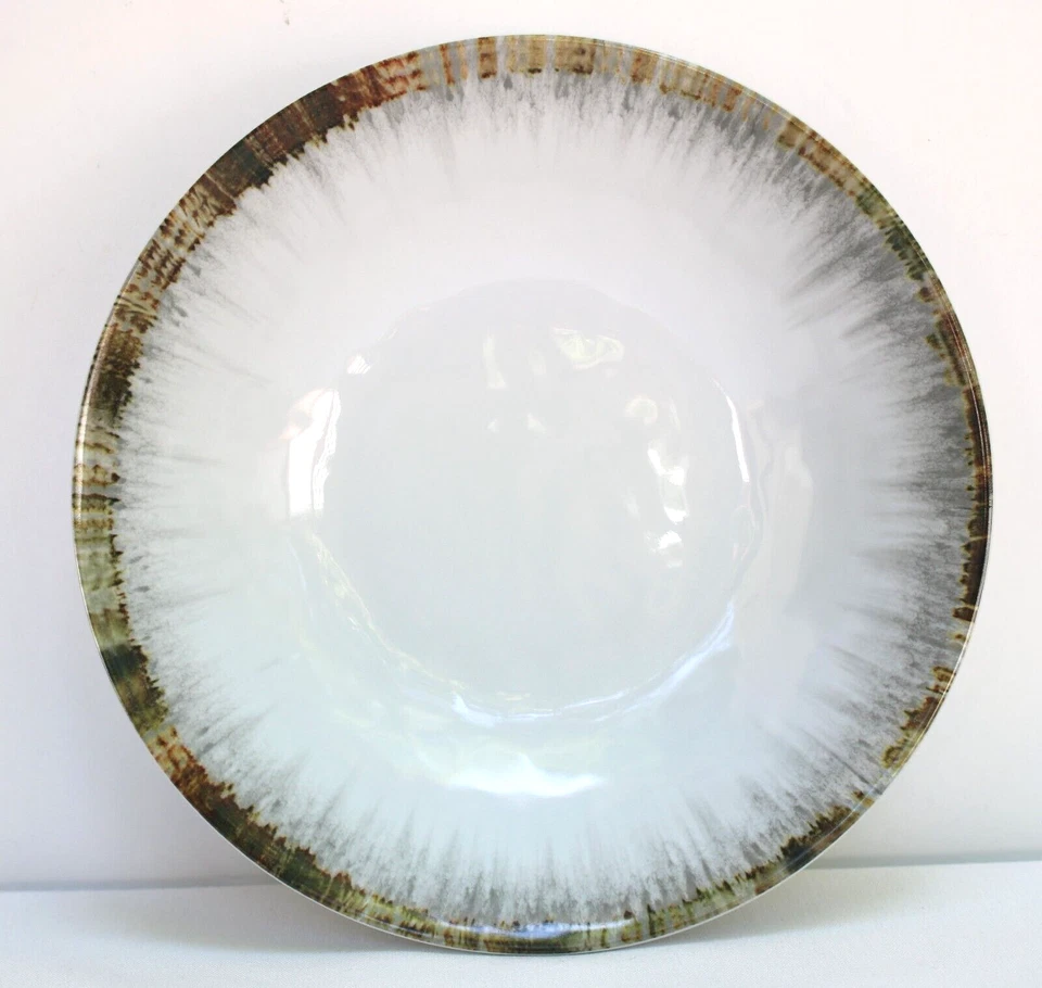 "Juego de 4 cuencos tropicales Tommy Bahama borde concha marina melamina 8"" redondo costero" Foto 1 de 4