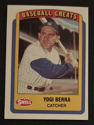 1990 年 Swell 棒球 Greats Yogi Berra 卡 #105 洋基队捕手 状况极佳 O/C — 第 1/2 张图片