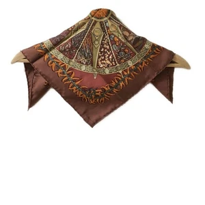 HERMES AUX PAYS DES EPICES Carre Silk Scarf Bordeaux Tags No Box Used Excellent. - Picture 1 of 4