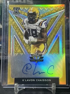 2020 Leaf Valiant K'Lavon Chaisson #BA-KLC Yellow /10 (AU, RC) - Picture 1 of 4