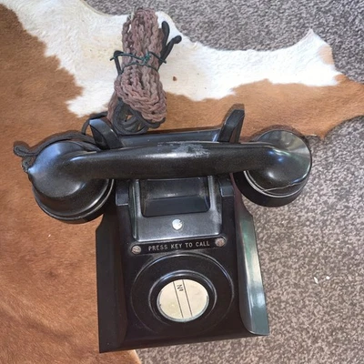Vintage Ericsson Black Bakelite Telephone Original Twisted Flex N1102 - Image 1 of 4