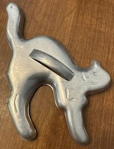 Vintage Halloween Ausstecher Schwarze Katze Spiegel Aluminium - Bild 1 von 7