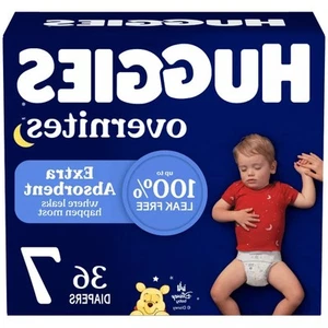 Huggies Overnites Nighttime Baby Diapers – Size 7 - 36ct - Picture 1 of 4