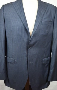 Abrigo deportivo Samuelsohn Super 130s lana azul-gris cuadros doble ventilación Saks 42L - Imagen 1 de 7