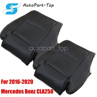 Cubierta de asiento de cuero inferior delantera negra para Mercedes-Benz CLA 250 2016-2020 Foto 1 de 4