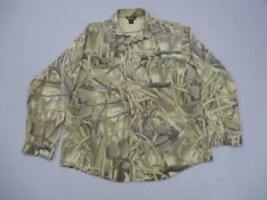Vtg Woolrich Mens Advantage Wetlands Camo Hunting Shirt Sz XL Long Button Up - Picture 1 of 7
