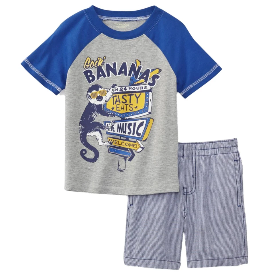Conjunto de camiseta y pantalones cortos Toughskins para bebés y niños pequeños Going Bananas Foto 1 de 1