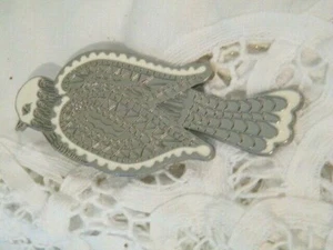 PIN DE COLECCIÓN firmado NEIMAN MARCUS LORO/PÁJARO PLATA Y ESMALTE, CLIP DE BUFANDA, BROCHE - Imagen 1 de 5