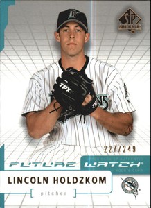 2004 SP Authentic 499/249 Florida Marlins Baseball Card #119 Lincoln Holdzkom FW