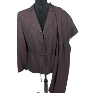 Traje de mujer Bérgamo de dos piezas vino borgoña con solapa de estrás talla 8 - Imagen 1 de 7