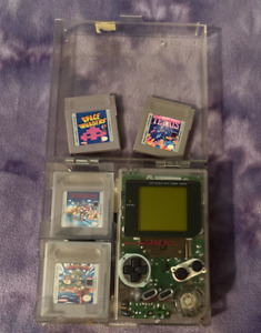 Nintendo Gameboy Play It Loud Clear Limited Edition w Case Wario Land Mario lot