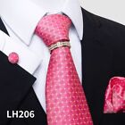 Mens Necktie Button Kerchief Set Jacquard Woven Tie Silk Narrow Wedding Formal