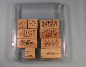 Stampin Up Rubber Stamp Set - Tag-Alongs 2003 Set of 9 - Picture 1 of 3