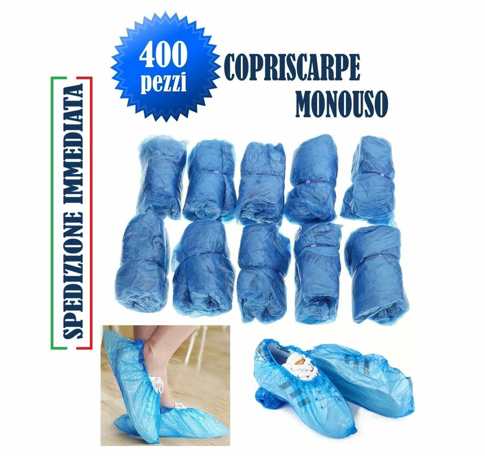 400 pz. Copriscarpe Copriscarpa Copri scarpa scarpe monouso usa e getta calzari - Immagine 1 di 1