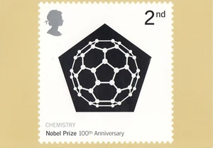 PHQ Karten Nobelpreis 2001 gestempelt auf Rückseite Erstausgabetag 2 Okt - 6er Set - Bild 1 von 2