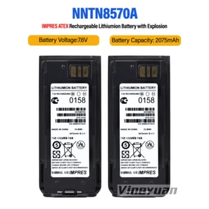2X 2075mAh NNTN8570A IMPRES ATEX Li-ion Battery For Motorola MTP8550EX MTP8500EX - Zdjęcie 1 z 12