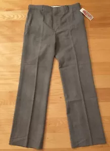 Vintage Quinella Mens Wool Blend Gray Dress Pants Flat Front Brown 36 W NWT - Picture 1 of 7