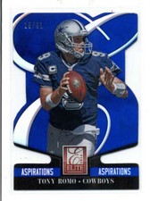 TONY ROMO 2014 PANINI ELITE #25 DIE-CUT ASPIRATIONS BLUE PARALLEL #15/91 BA3185