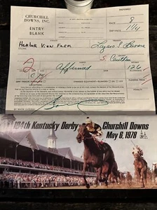 1978 Original Affirmed Kentucky Derby Race Entry Form Program Triple Crown Win - Picture 1 of 11