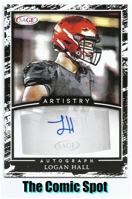 2022 SAGE ARTISTRY ~ LOGAN HALL #A-LH ~ AUTOGRAPH ~ RC ROOKIE CARD ~ TAMPA BAY - Image 1 of 3
