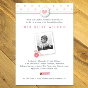 Personalised Christening Invitations Naming Day pack of 15 invites - Picture 1 of 1