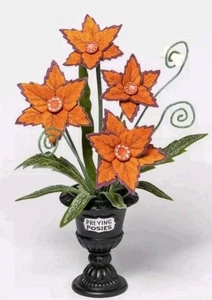 Hyde & Eek Target Orange Preying Posies Medium Faux Plant Halloween 2020 New - Picture 1 of 5