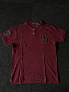 Polo Ralph Lauren Personalizado Calce Ajustado Big Pony Polo Borgoña Para Hombres Talla Mediana - Imagen 1 de 9