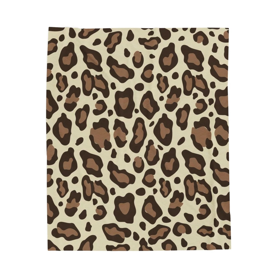 Manta de felpa de terciopelo con estampado de guepardo marrón con gráfico de animales Foto 1 de 1