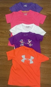 Lot of 5 Under Armour Girls Youth Kids Athletic Sports T-Shirts Size XS S M - Picture 1 of 16