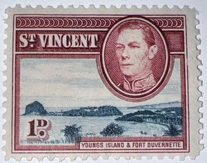 Travelstamps: 1938 St. Vincent Stamps Scott #142 - 1d denomination, Mint Og MOGH - Picture 1 of 7