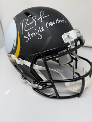 兰迪·莫斯亲笔签名 FS AMP REP HELMET 直现金霍米·维京人 — 第 1/4 张图片